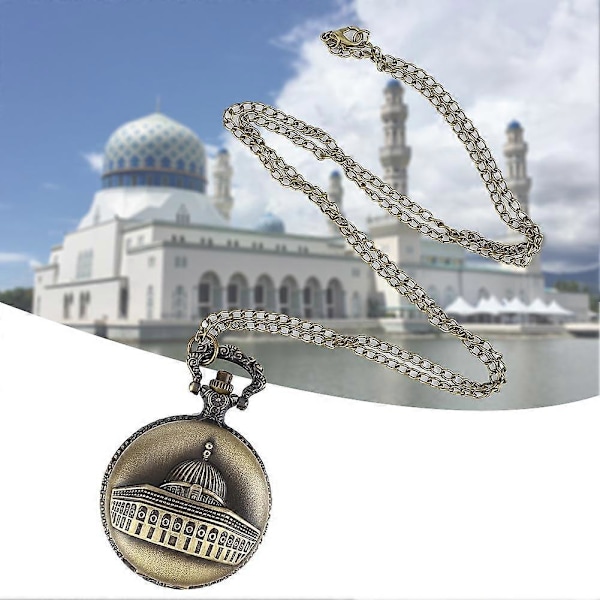 Muslimsk Lommeur Islamisk Quartz Klassisk Ur Kaaba Moské Lommeur (Octagona Moské)