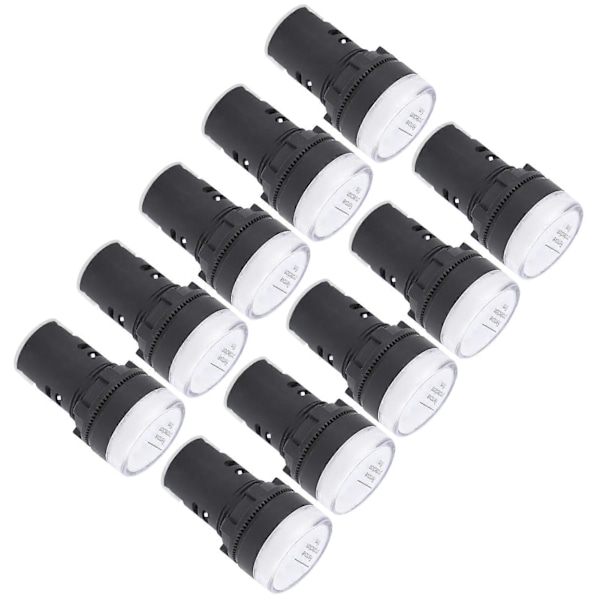 10 st AD16?22DS LED Signallampa Vit Hög Ljusstyrka Indikator Utrustningstillbehör AC/DC24V