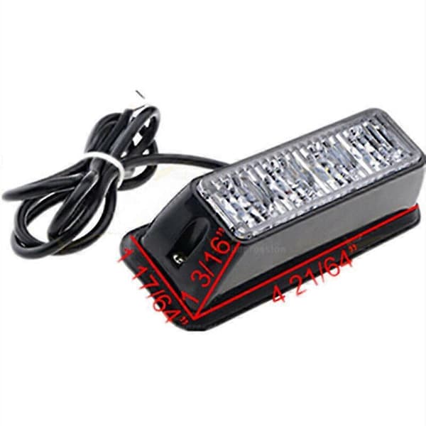 12V 4LED Bil Sidelygte 4LED Strobelys Medium Net Lys Høj Effekt Bil Modificeret LED Lys (Gult Lys)