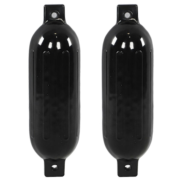 2 ST Båtfender Uppblåsbar UV-beständig PVC Svart Marin Fender för Stötfångarskydd