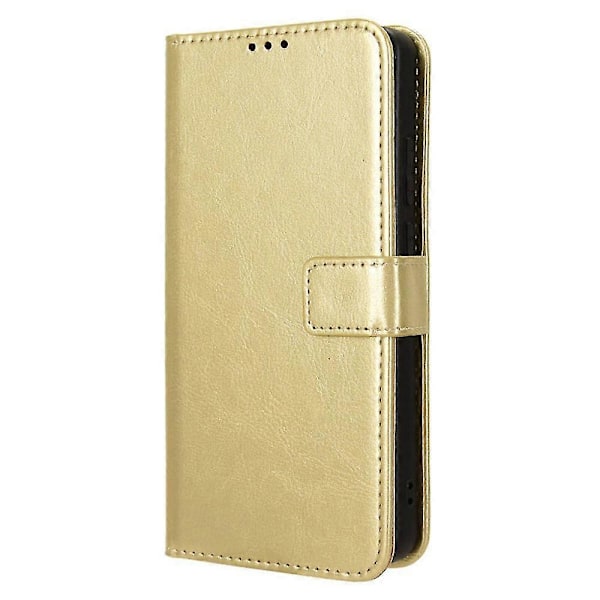 För Oppo K12x 5G/ OnePlus Nord CE 4 Lite 5G Mobilskal Stötsäkert Läder Flipfodral Gold