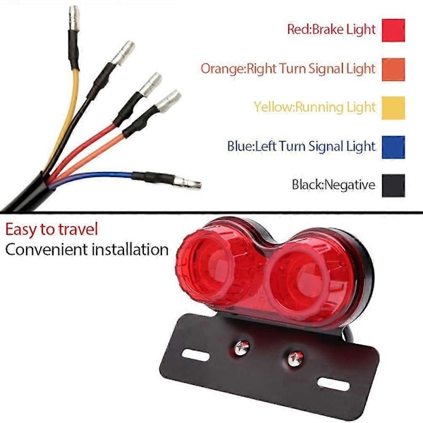 Motorcykel LED Bremse Baglygte Blinklys Nummerplade Motorcykel Baglygte