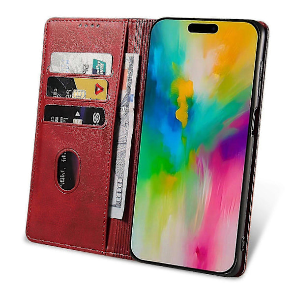 Til iPhone 16 Pro Etui Læder Telefon Cover Stærk Magnetisk Kortholder s20241212513 Style E