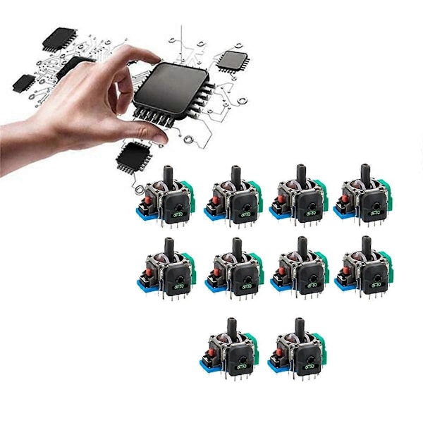 10 kpl Hall-elektromagneettinen joystick pelikonsoliin, 3D Hall-joystick-anturi potentiometri