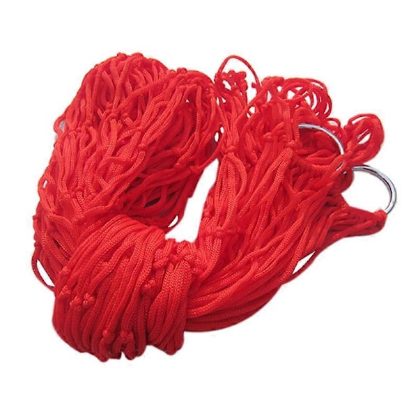Utomhus Mesh Hängmatta Dubbel Hängmatta Camping Enkel Nylon Nät Hängmatta Camping Gunga - Röd