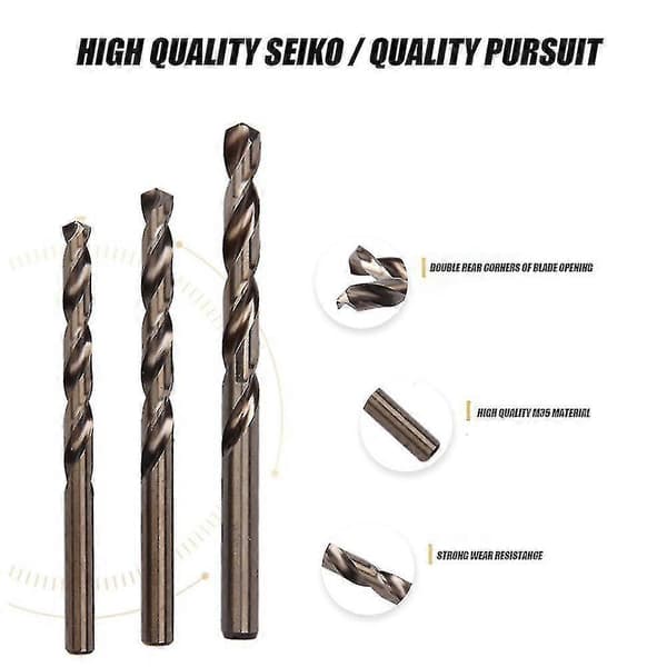 HSS Bor Rustfrit Stål M35 Cobalt Belagt Cylindrisk Skaft Spiralbor 6.5MM
