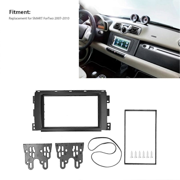 2Din Autoradion Kehys CD Kojelaudan Paneelin Muokkaus Korvaava Trimmi SMART ForTwo 2007?2010 -malleille