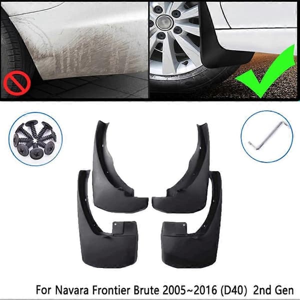 Sprutskjermer for bil, gjørmeklapper for Navara Frontier D40 2005-2016