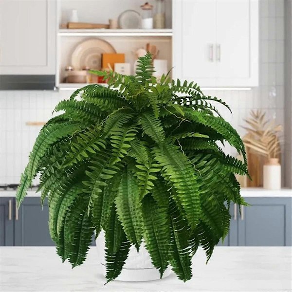 Bregner, UV-resistente naturtro kunstige Bostonbregner, kunstige Bostonbregner til udendørs brug, kunstige planter 4 stk.