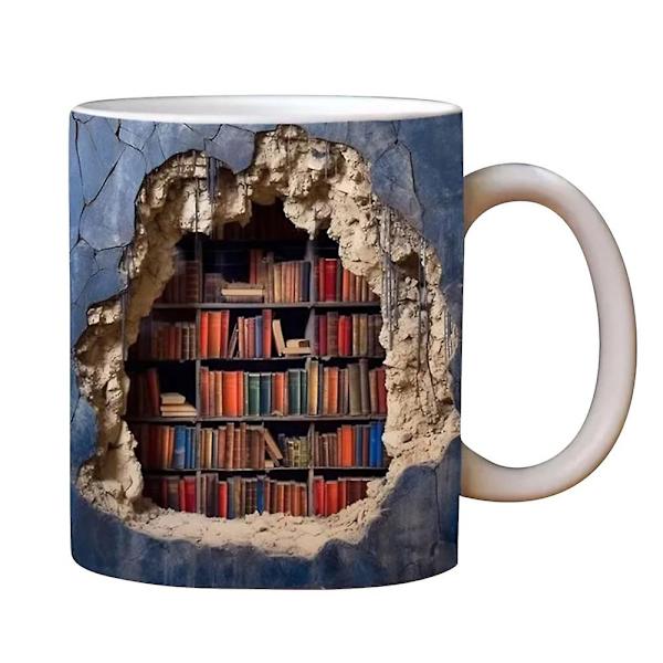 3D Bokhylla Mugg - En Bibliotekshylla Kopp, Multifunktionell Bibliotek Bokhylla Mugg, Kaffe Mugg för Bokälskare, Coola Presenter För Bokmalmar style 1