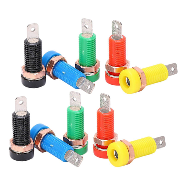 10 stk Bananplugger Messing ABS Materiale Maks. 24A Strøm 4mm/0.2in Hull Isolasjonsmotstand Sokkel Hunnkontakt