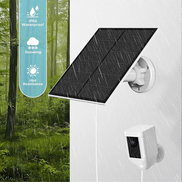 Solcellepanel for Ring-kamera Vanntett 5W solcellepanellader med 13-fots kabel for Ring Spotlight Cam/Plus/Pro-batteri for Stick Up Cam/Pro-batteri