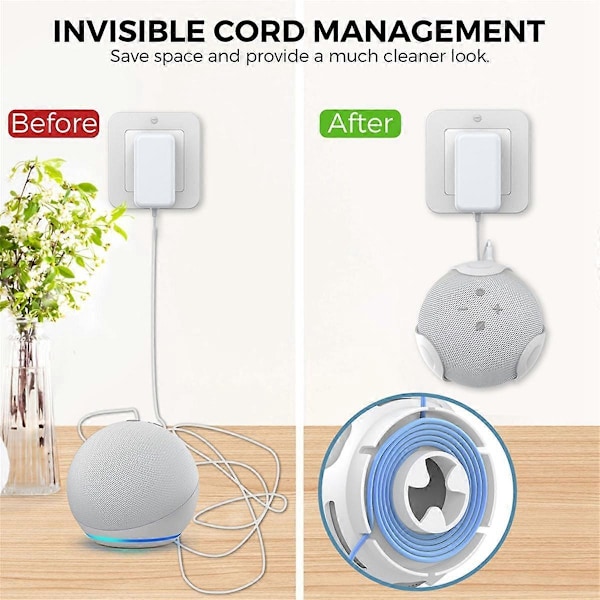 Väggmonterat plasthögtalarfäste Bluetooth-högtalarställ med kabelhanteringstillbehör för 5/4