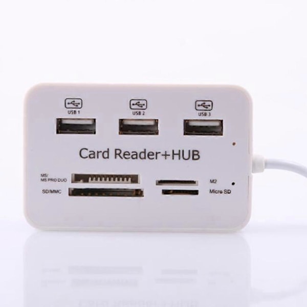 USB 2.0 Hub 3 Porte med USB Kortlæser Hub 2.0 480Mbps Combo til MS/M2/SD/MMC/TF til PC Laptop