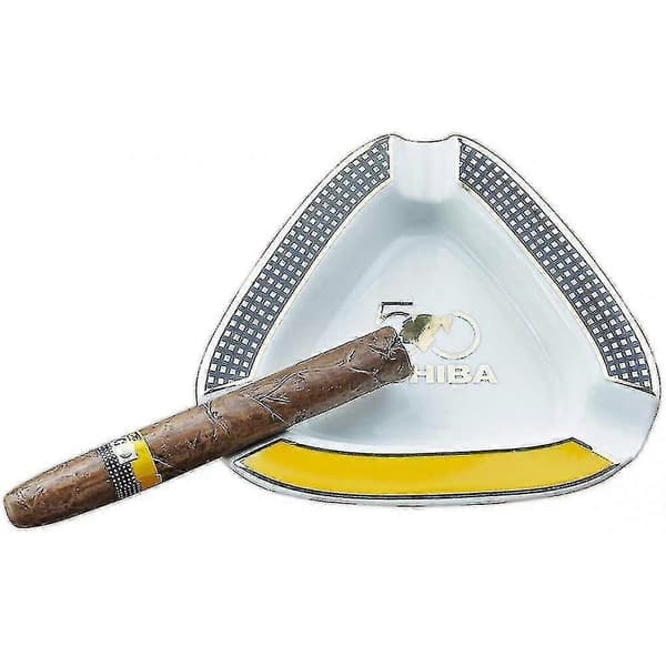 Askkoppar cigarr askkopp triangel stor vila utomhus cigarr askkopp för uteplats/utomhus/inomhus askkopp gul