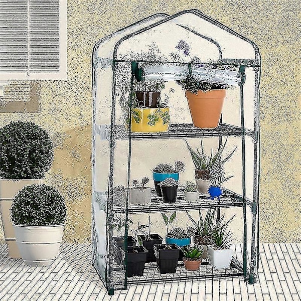 Flower House Mini Hemväxthus Frostskydd Litet Blomskjul Suckulent Inomhus Balkong Utomhus Värmeisolering Plastöverdrag 92X49X69CM