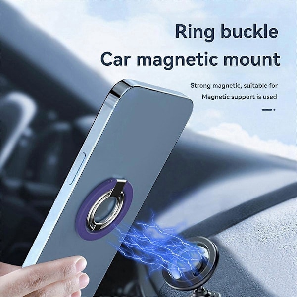 Magnetisk Mobilhållare 180° Rotation Ultratunn Metallgrepp för Förbättrad Enhandsanvändning Svart
