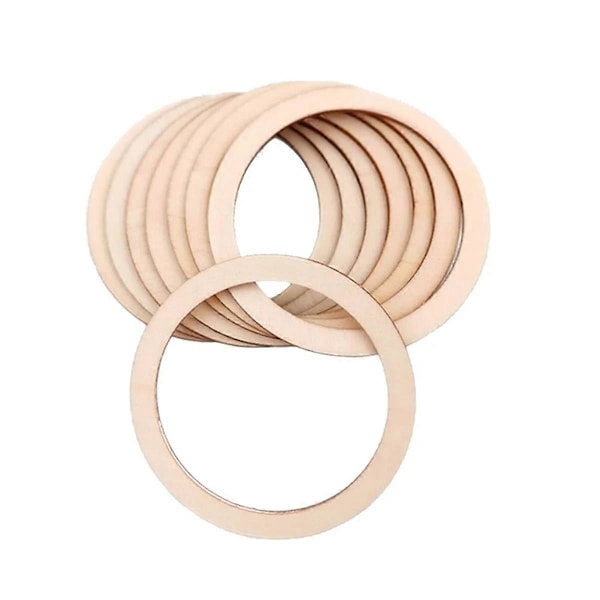 100 stk. 6 cm Ubehandlede flate treringer sirkel for DIY håndverk, ringanheng og koblinger smykkelaging