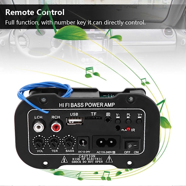 5 Tum Auto Bil Digital Bluetooth Förstärkare Hifi Bas Hög Effekt Stereo Ljud AMP