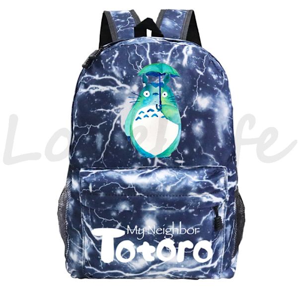 Min granne Totoro Ryggsäckar Anime Ryggsäck Mochila Pojkar Flickor Tecknade Skolväskor Studenter Bokväska Tonåring Laptop Resväska style 14