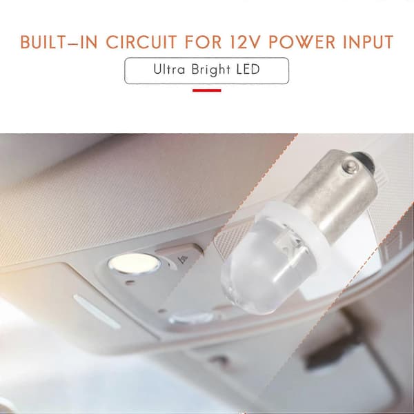 20 stk. BA9S 1895 H6W 53 57 Bajonett LED-lys for billys 12V Hvit