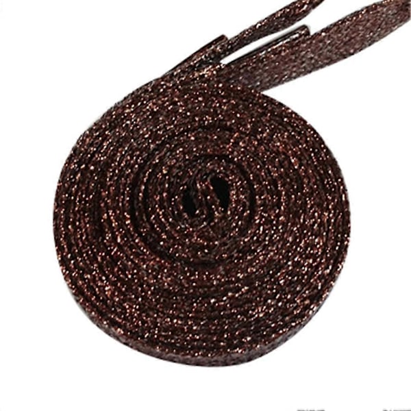 110cm Moderne Flade Glitter Farvede Sko Snørebånd Canvas Sneaker Snørebånd Snor Coffee