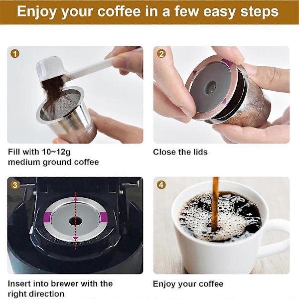 Genanvendelige K-kopper til , K-kop Genanvendelige Kaffepuder & Filterudskiftning til 2.0 1.0 Kaffemaskine