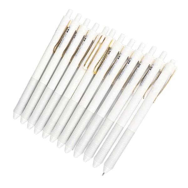 12 st Tryck Gel Penna 0.38MM Svart Bläck Fin Spets Penna Infällbar Kulspetspenna för Studenter Kontor Skrivande Ritning