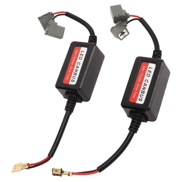 2 stk. H1 LED Lys Dekoder 12V DC Anti-flimrings Resistor Dekoder for LED Frontlykt Tåkelys