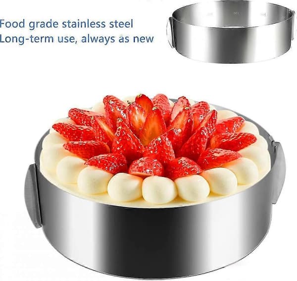 Justerbar Kakering Rustfritt Stål Mousse Rund Form 6 Til 12 Tommer Kakeform