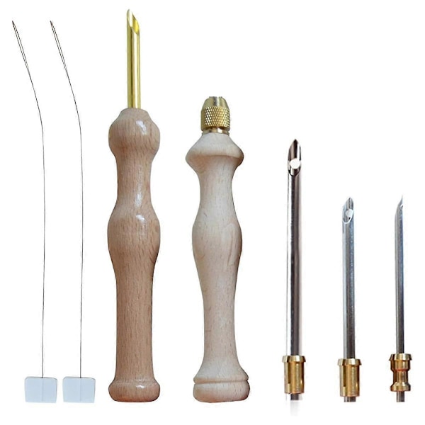 7PCS Justerbart Broderikit med Punch Needle för Vuxna - Komplett Nybörjarset med Verktyg - Perfekt för Punch Needle