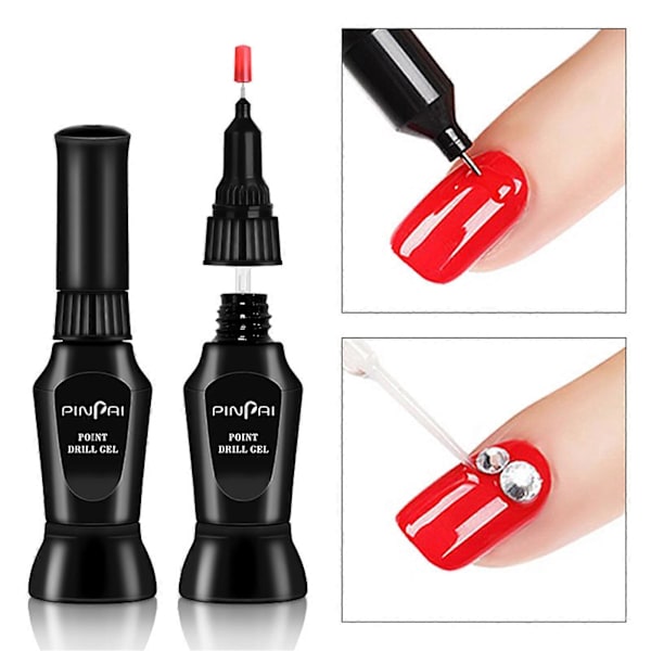 10 ml Negl Rhinestone Gel Superklissete Hurtigtørkende Lim Resin Neglekunst Limpenn for Løsnegler QinHai
