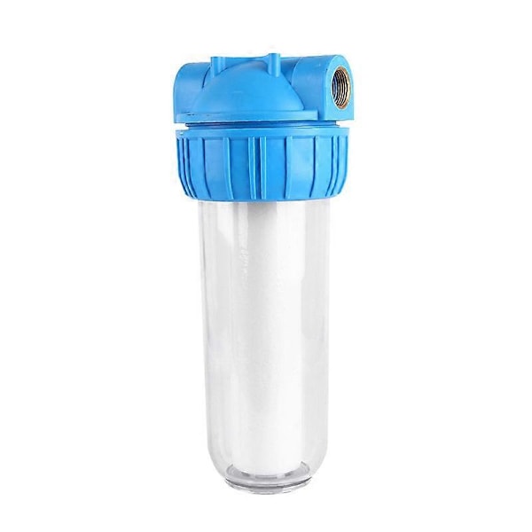 10 tums vattenfilterhus med filter 1 tums mässingsport Transparent för borttagning av föroreningar