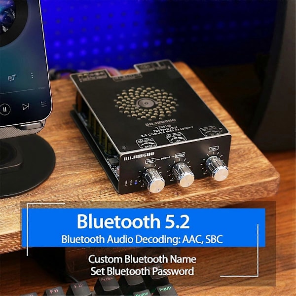 T220HS Bluetooth Forstærkerkort 220W+220W Stereo Kanal HiFi Forstærker TPA3251 Bluetooth 5.2 Lydmodul