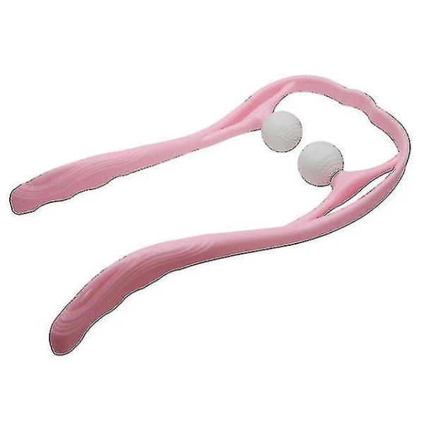 Tflycq Nackmassageapparat Terapi Nacke Och Skuldra Dubbel Triggerpunktsrulle Självmassageverktyg Lindra Handtryck Pink
