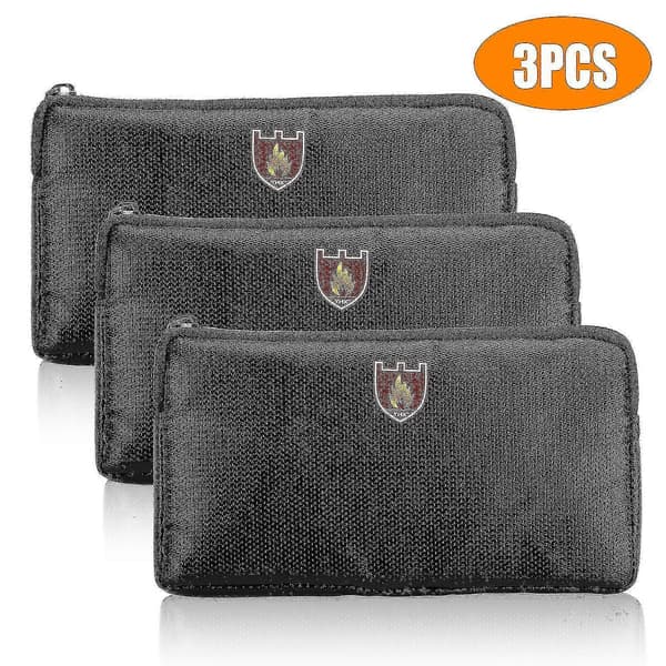 Brandsäker Väska Brandsäker Pengaväska Brandsäker Kontantpåse hög kvalitet 3pcs