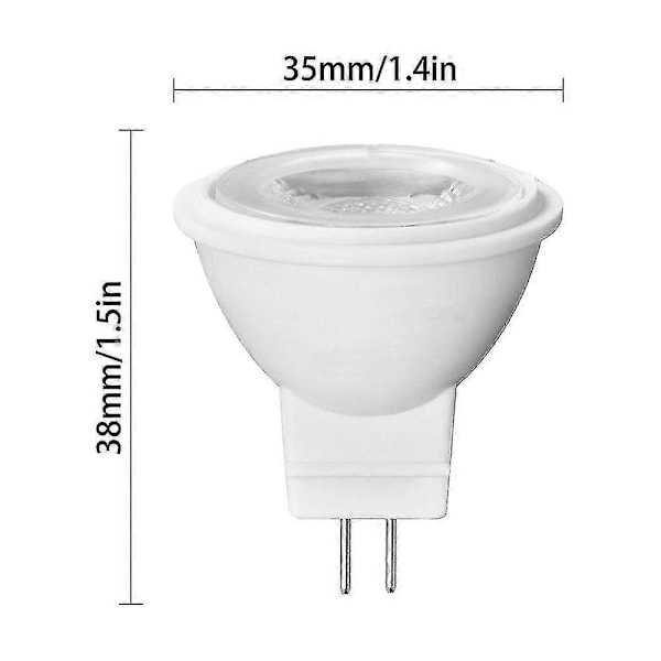 Cob Led Pærer Mr11 Gu4 Ac/dc12v Dæmpbar 3w 3000k Mini Bipin Lampe 30w Halogenpære Ækvivalent Varm Hvid
