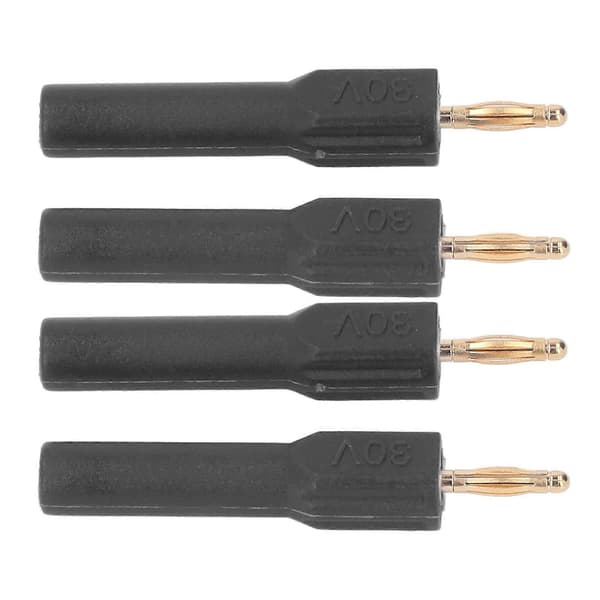 10 stk. Bananstikforbindelse 2 mm han til 4 mm hun adapter forgyldt messing 30V sort