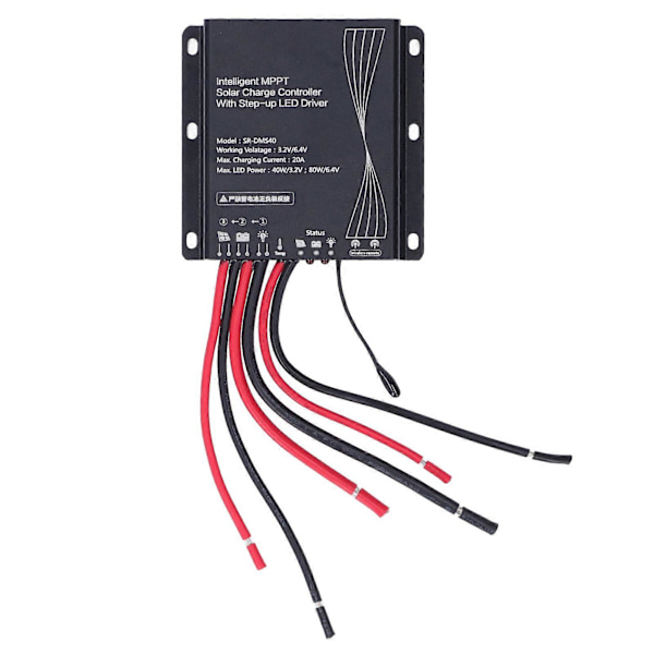 MPPT Solcelle Laderegulator 20A 40W 80W IP67 Vandtæt Solpanel Batteri Regulator med Trin LED Driver 3.2V 6.4V