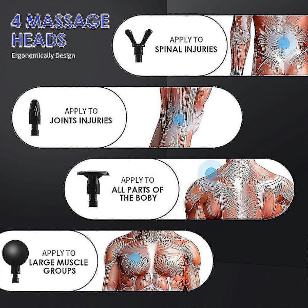 Kannettava hierontapistooli sähköinen hierontalaite lihasten rentoutukseen Fascial Gun Fitness LCD-näyttö hierontapistooli kehon ja niskan helpotukseen