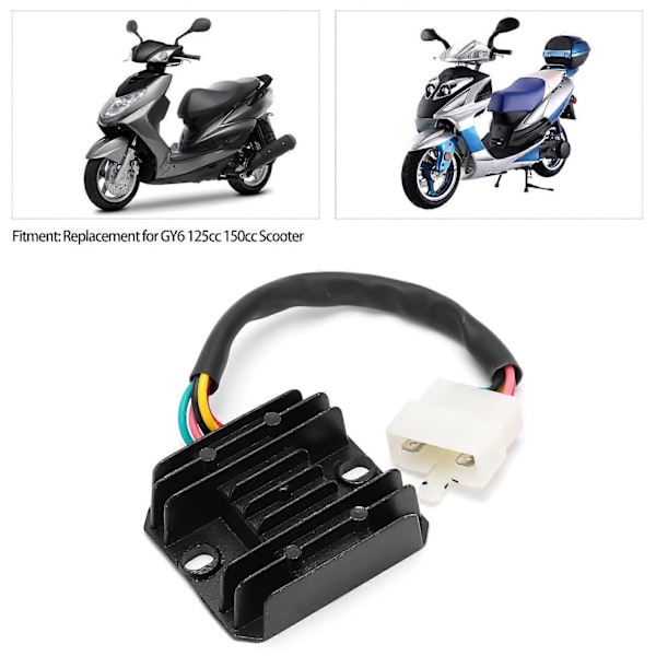Spenning Regulator Likretter 5?Ledninger Plugg Erstatning for GY6 125cc 150cc Scooter