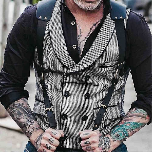 Stil Herrhängslen Bälten Nytt Mode Gentleman Sportman Hängslen Läderremmar Vuxenbälten One-size black
