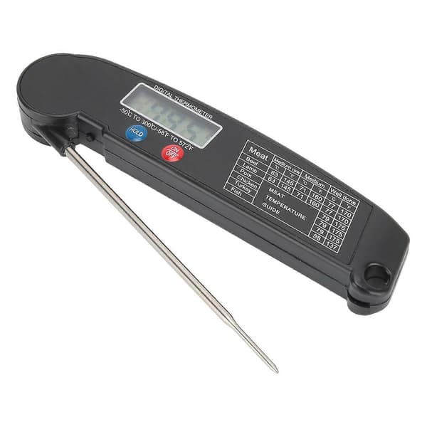 Vattentät Digital Kötttermometer Snabbavläsning Termometer för Kök Utomhus BBQ Grill Tillbehör Svart