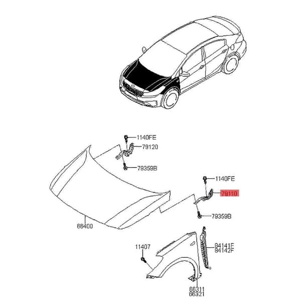 1 par motorhjelms hængseldæksel 79110-A7600 79120-A7600 til Forte Koup 2014-2018 motorhjelmshængsel 79110A7600 79120A7600