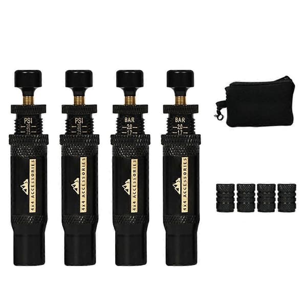 Justerbart Auto-Stop Däcktryckssänkningsventil Kit (10-30 PSI) 4 ST Skruvbara Däck Luftsläppsverktyg för Fordon Motorcykel
