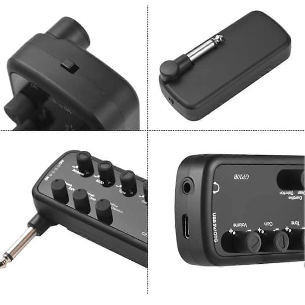 Basforstærker Mini Forstærker Bærbar Hovedtelefon Basforstærker Plug and Play til Elektrisk Guitarforstærker
