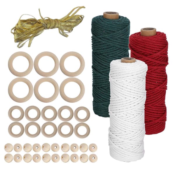 100m Juleindpakningssnor Bomuldsreb Flet Macrame Garn Håndarbejde DIY Håndværk