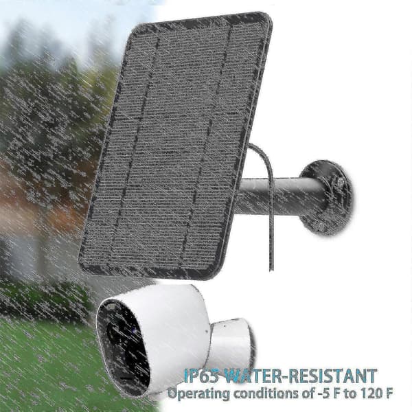 Solcellepanel Lading For Arlo Ultra/ultra 2/pro 3/pro 4/pro 3 Floodlight/go 2 4w Gratis Frakt Black