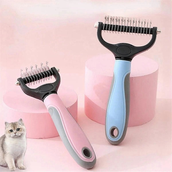 Kam til langt, uregerligt hår Fjernelse Hundebørste Pleje Kattepels Trimme Pad Remover Børste Skønhedsværktøj Pink S