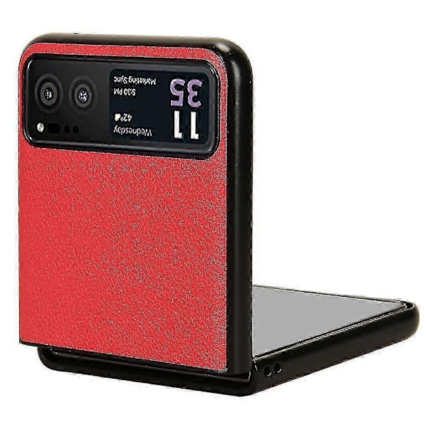 För Motorola Razr 40 5G PU Läder+PC Kortplats Fodral Litchi Textur Stötsäkert Mobilskal - RödP20211224297 Red